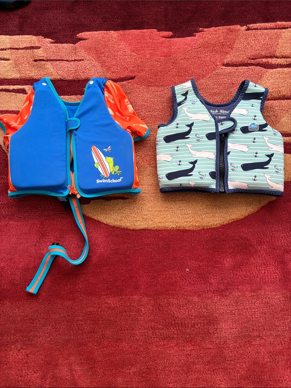 Set of  2 SwimSchool Kids Swim Vest 4-6years and Splash About Vest 2-4 years